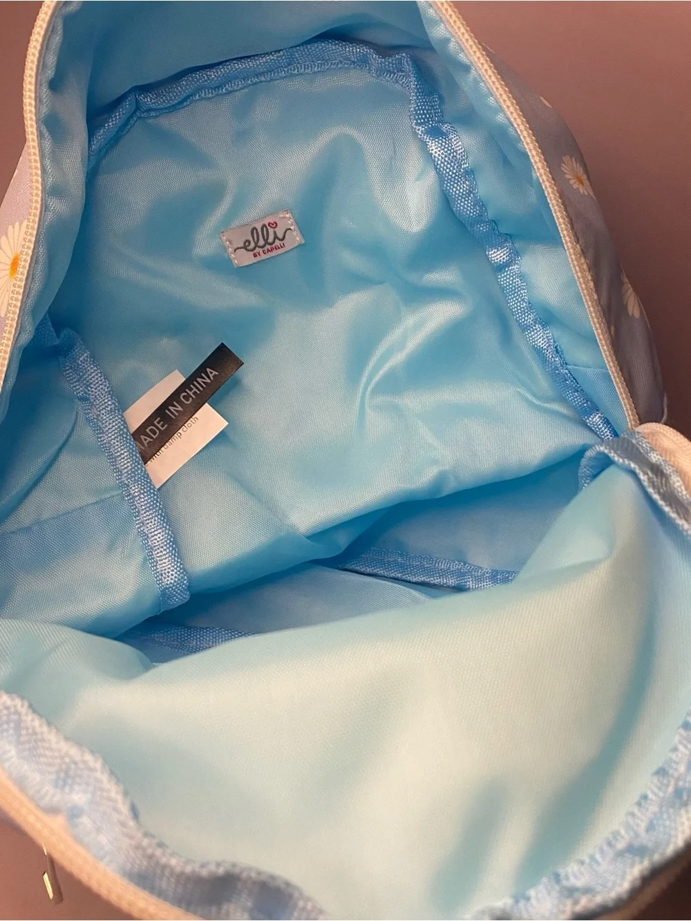 New Elli by Capelli Womens or Kids Daisy Print Mini Backpack - Light Blue